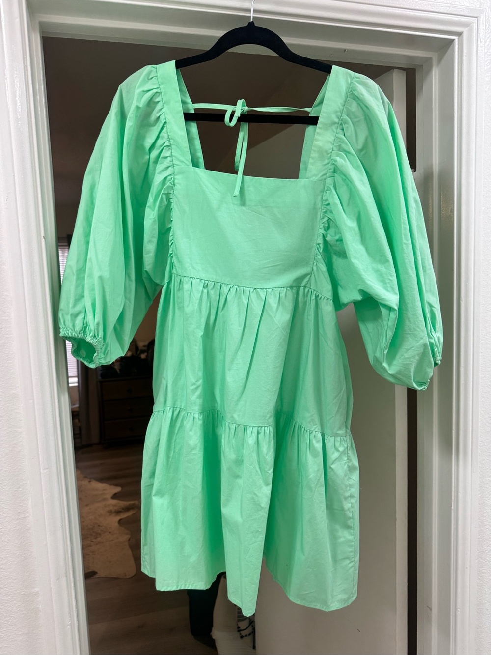 a new day Mint Puff Sleeve Tiered Dress